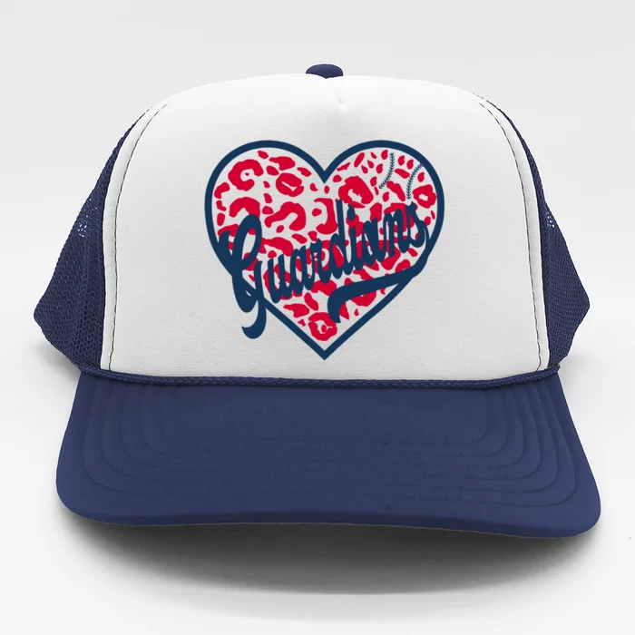 Cool Ohio Cle Baseball Heart Trucker Hat