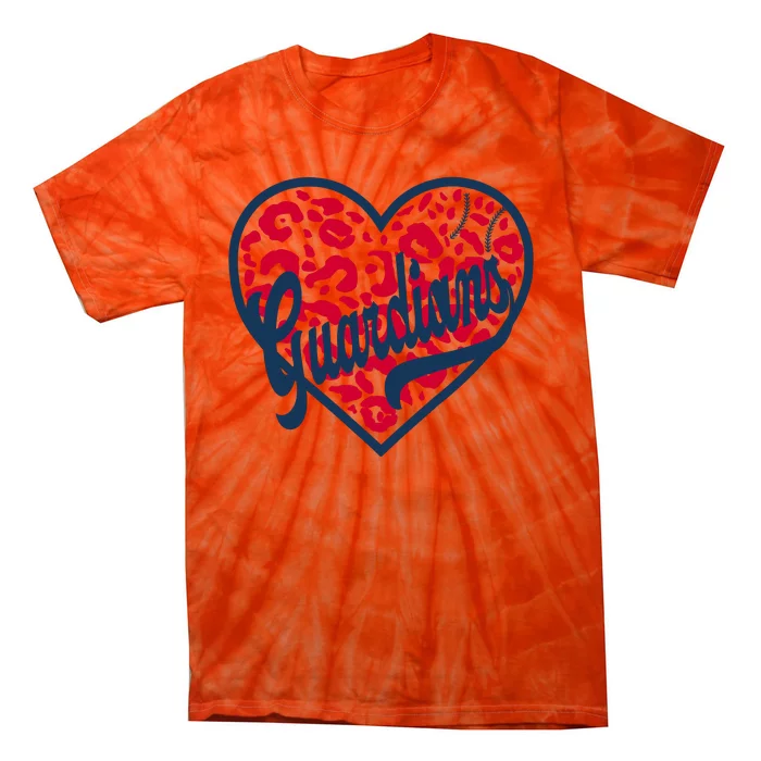 Cool Ohio Cle Baseball Heart Tie-Dye T-Shirt