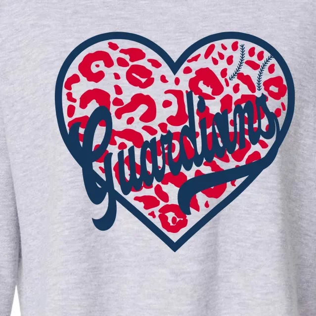 Cool Ohio Cle Baseball Heart Cropped Pullover Crew