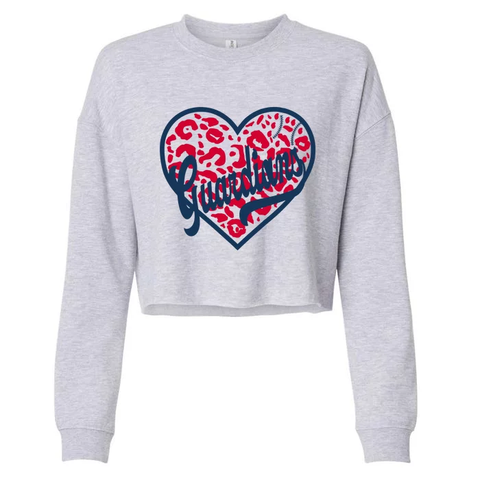 Cool Ohio Cle Baseball Heart Cropped Pullover Crew