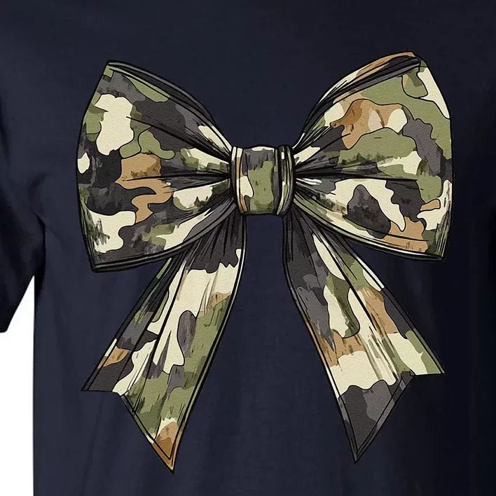 Camouflage Old Camo Bow Camo Coquette Bow Hunting Women Girl Tall T-Shirt