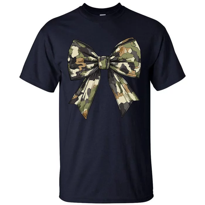 Camouflage Old Camo Bow Camo Coquette Bow Hunting Women Girl Tall T-Shirt