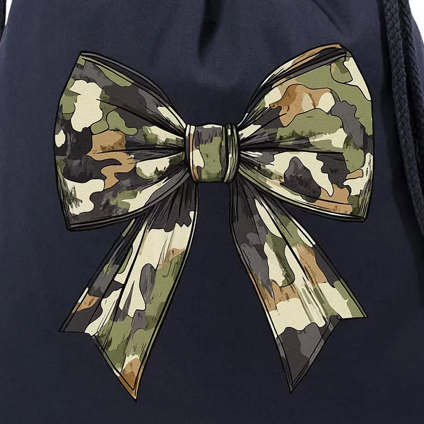 Camouflage Old Camo Bow Camo Coquette Bow Hunting Women Girl Drawstring Bag