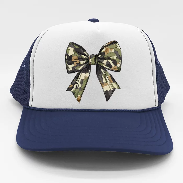 Camouflage Old Camo Bow Camo Coquette Bow Hunting Women Girl Trucker Hat