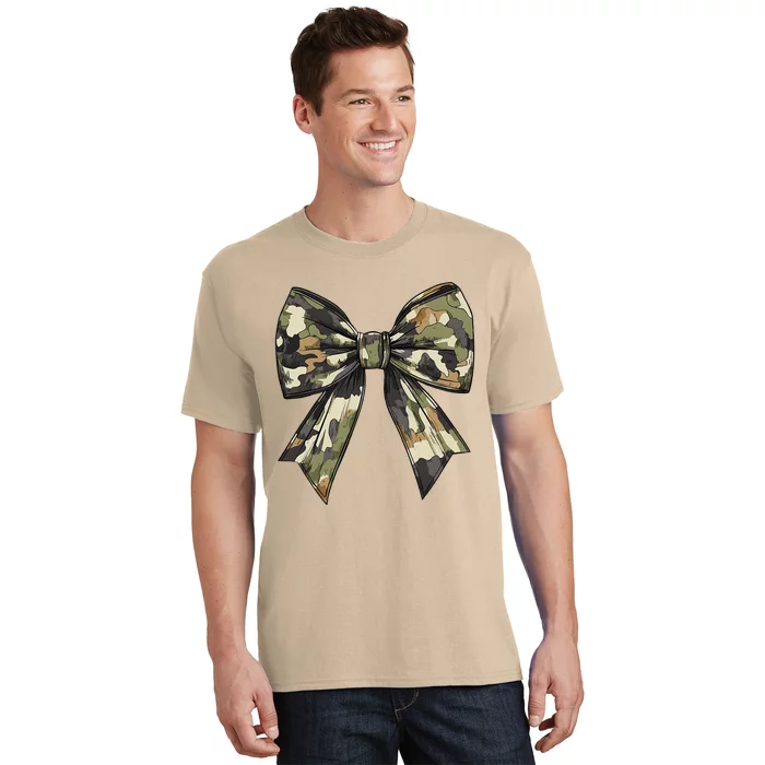 Camouflage Old Camo Bow Camo Coquette Bow Hunting Women Girl T-Shirt