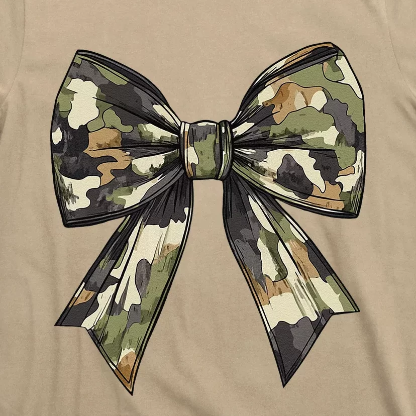 Camouflage Old Camo Bow Camo Coquette Bow Hunting Women Girl T-Shirt