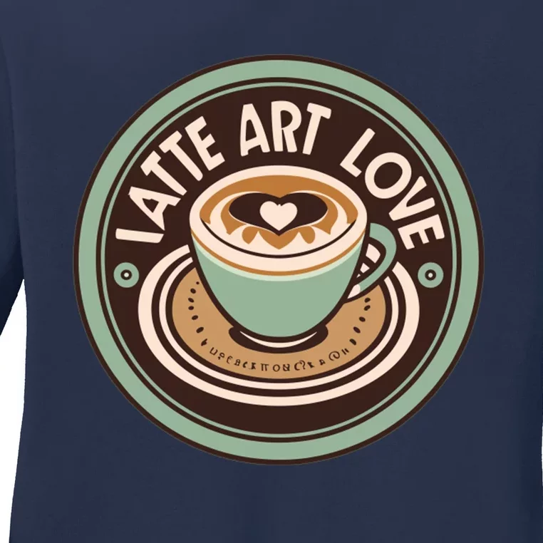 Canvas Of Caffeine Latte Art Ladies Long Sleeve Shirt