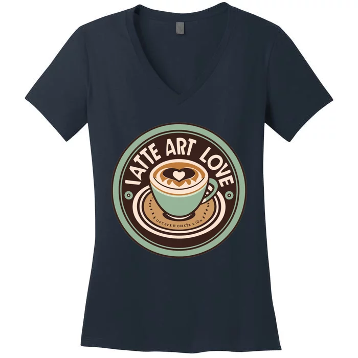 Canvas Of Caffeine Latte Art Women's V-Neck T-Shirt