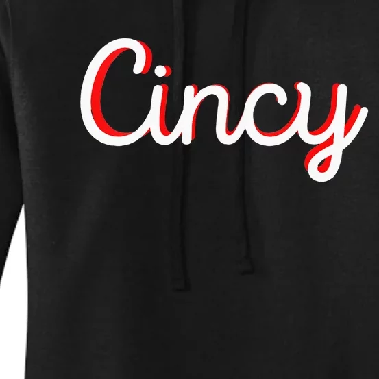 Cincinnati Ohio Classic Red Script Cincy City vacation gift Women's Pullover Hoodie