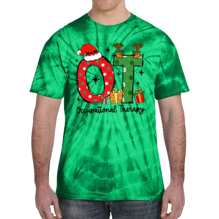 Cute Ot Christmas Occupational Therapy Therapist Merry Ot Xmas Gift Tie-Dye T-Shirt