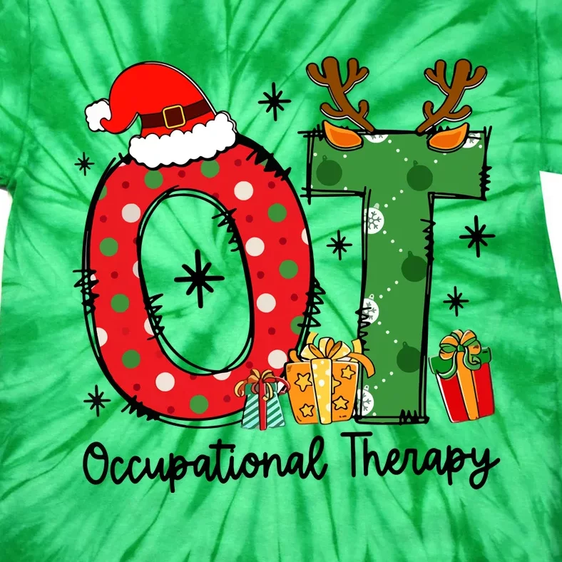 Cute Ot Christmas Occupational Therapy Therapist Merry Ot Xmas Gift Tie-Dye T-Shirt