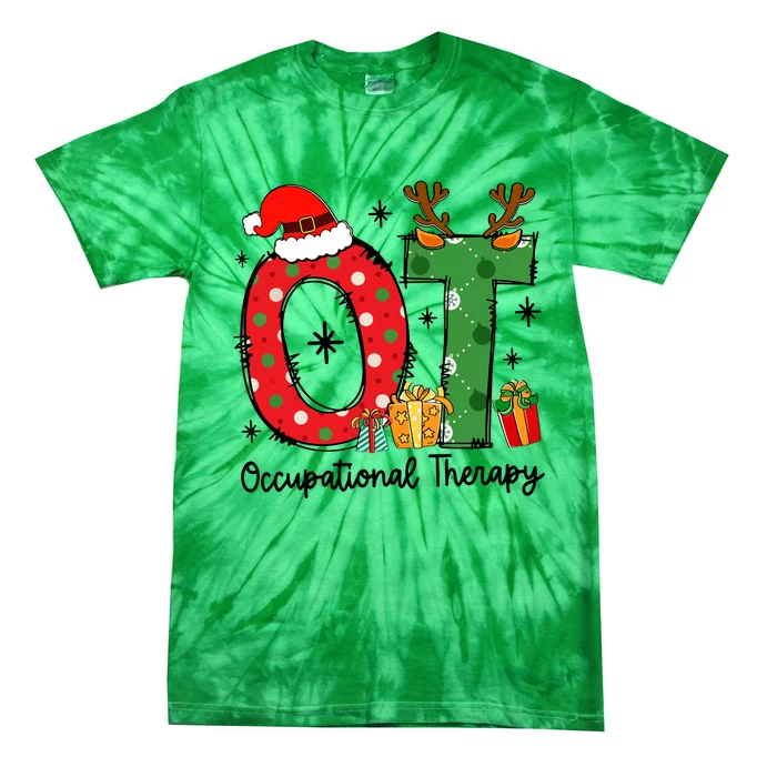 Cute Ot Christmas Occupational Therapy Therapist Merry Ot Xmas Gift Tie-Dye T-Shirt