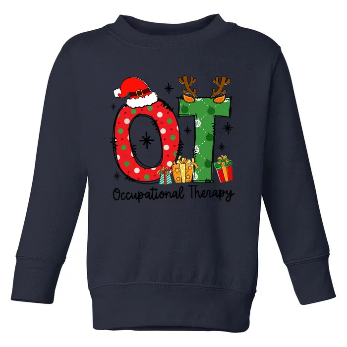 Cute Ot Christmas Occupational Therapy Therapist Merry Ot Xmas Gift Toddler Sweatshirt