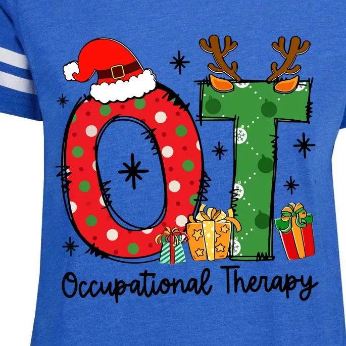 Cute Ot Christmas Occupational Therapy Therapist Merry Ot Xmas Gift Enza Ladies Jersey Football T-Shirt