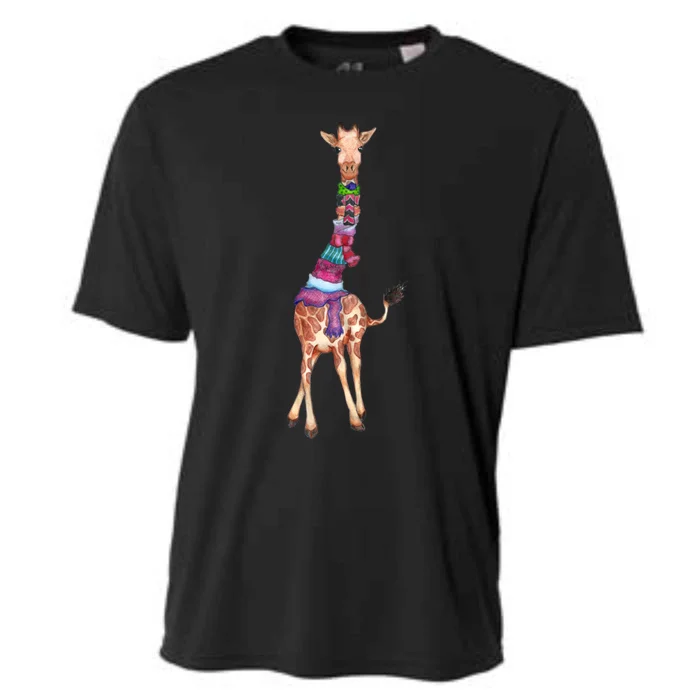 Cold Outside Cute Giraffe Illustration Cooling Performance Crew T-Shirt