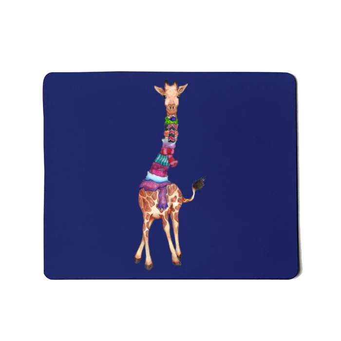 Cold Outside Cute Giraffe Illustration Mousepad