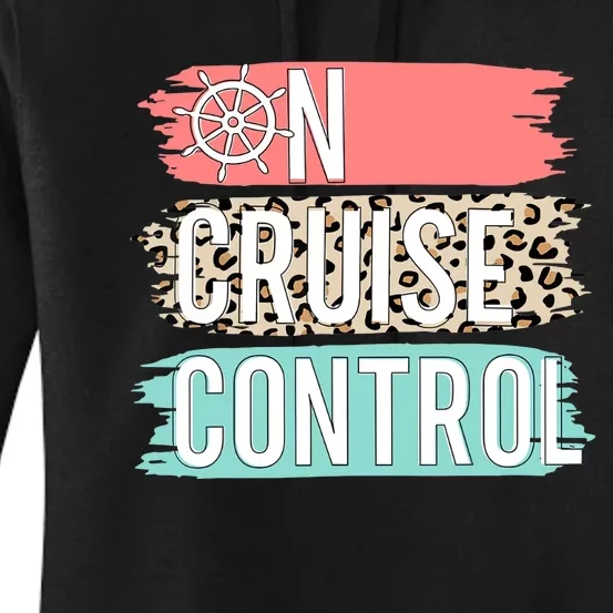 Control On Cruise Leopard Funny Summer Vacation Family Wo Women's Pullover Hoodie