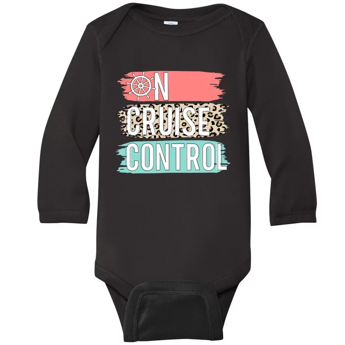 Control On Cruise Leopard Funny Summer Vacation Family Wo Baby Long Sleeve Bodysuit