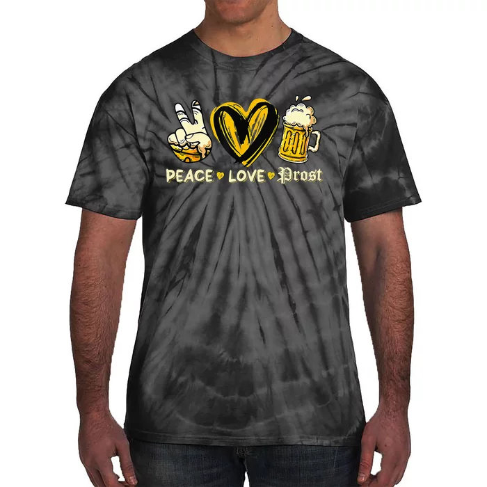 Cute Oktoberfest Costume Peace Love Prost Prost Oktoberfest Tie-Dye T-Shirt