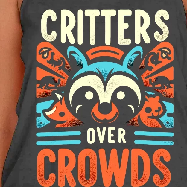 Critters Over Crowds Women's Knotted Racerback Tank