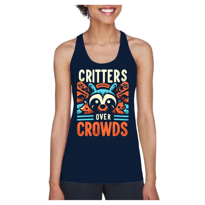 Critters Over Crowds Women's Racerback Tank