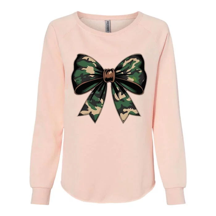 Camouflage Old Camo Bow Camo Coquette Bow Hunting Womens California Wash Sweatshirt