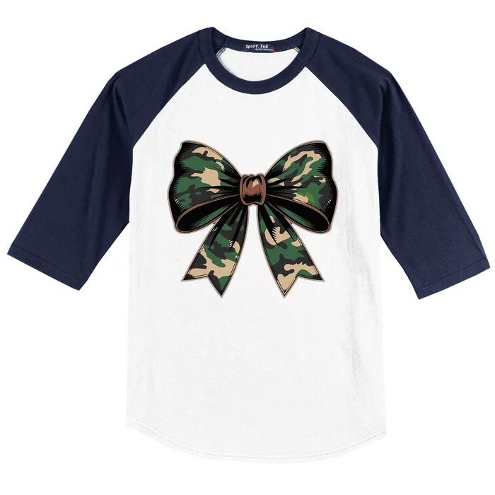 Camouflage Old Camo Bow Camo Coquette Bow Hunting Baseball Sleeve Shirt