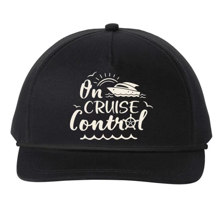 Cruise On Control Funny Boat Cruising Travel Summer Vacation Snapback Five-Panel Rope Hat