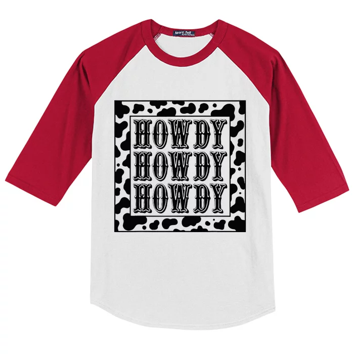 Cow Outfit  Cow Rodeo Western Country Howdy Kids Colorblock Raglan Jersey