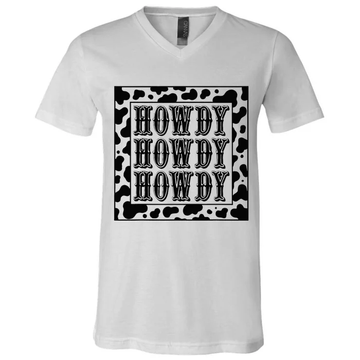 Cow Outfit  Cow Rodeo Western Country Howdy V-Neck T-Shirt