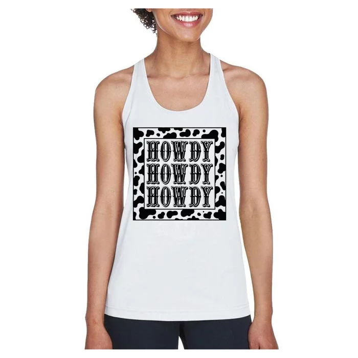 Cow Outfit  Cow Rodeo Western Country Howdy Women's Racerback Tank