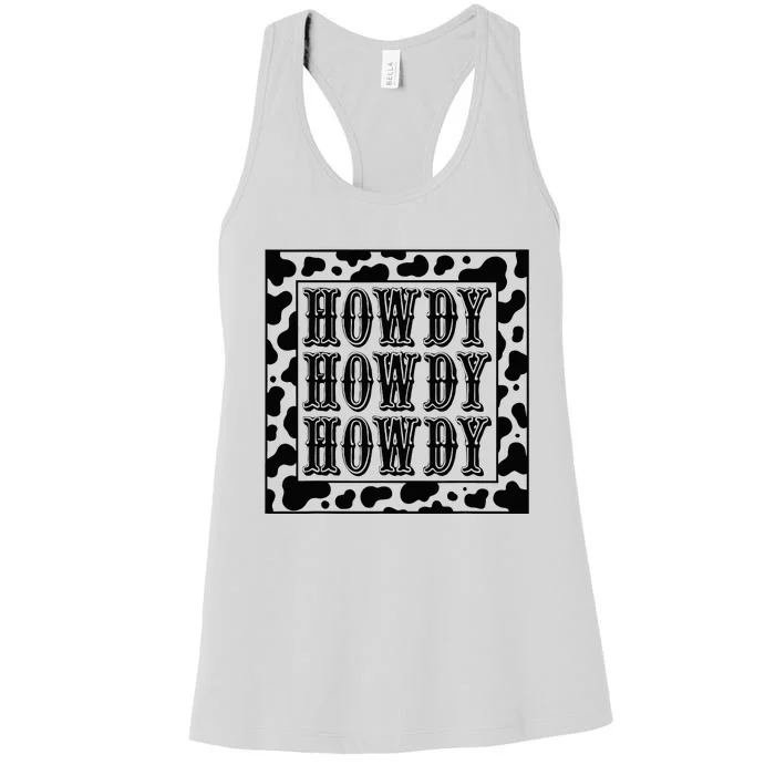 Cow Outfit  Cow Rodeo Western Country Howdy Women's Racerback Tank