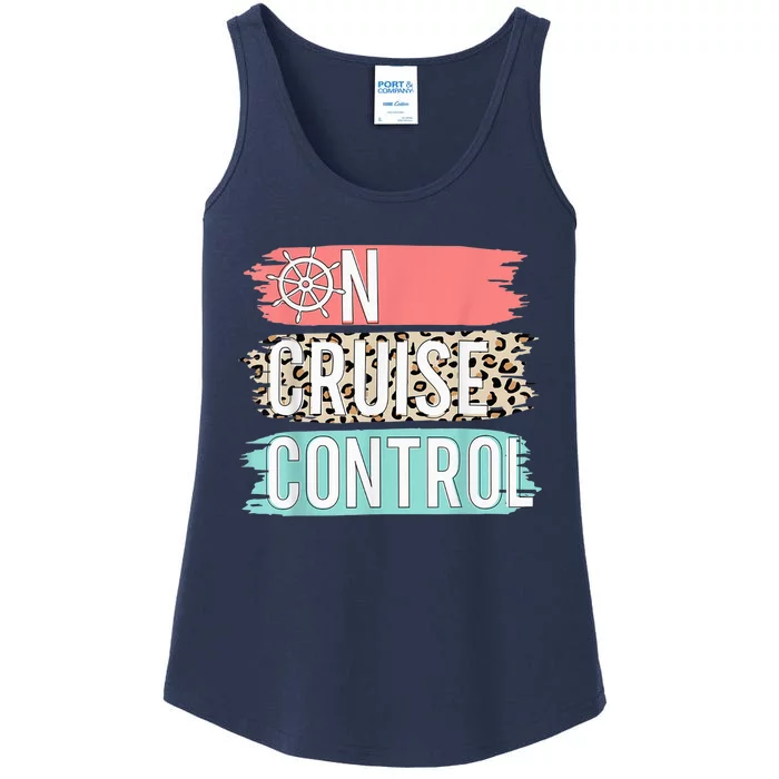 Control On Cruise Leopard Funny Summer Vacation Family Wo Ladies Essential Tank