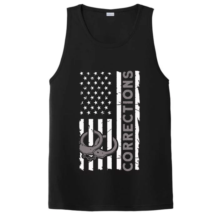 Correctional Officer Corrections Thin Silver Line Performance Tank