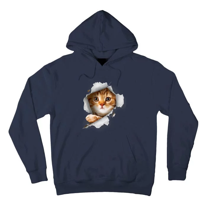 Cat, Orange Cat, Cat Torn Cloth, Kitten Tall Hoodie