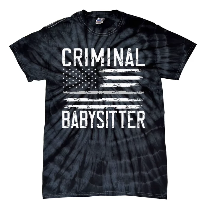 Correctional Officer Criminal Babysitter Thin Grey Line Tie-Dye T-Shirt