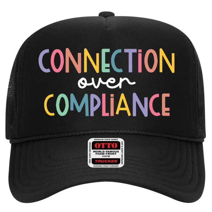 Connection Over Compliance Autism Awareness Month High Crown Mesh Trucker Hat