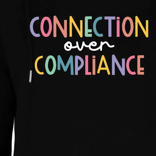 Connection Over Compliance Autism Awareness Month Womens Funnel Neck Pullover Hood