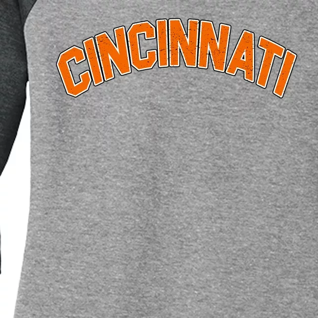 Cincinnati Ohio Women's Tri-Blend 3/4-Sleeve Raglan Shirt