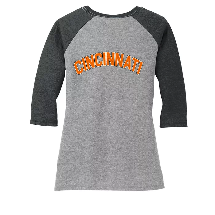 Cincinnati Ohio Women's Tri-Blend 3/4-Sleeve Raglan Shirt