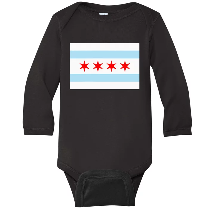 City Of Chicago Illinois Flag Windy City Baby Long Sleeve Bodysuit