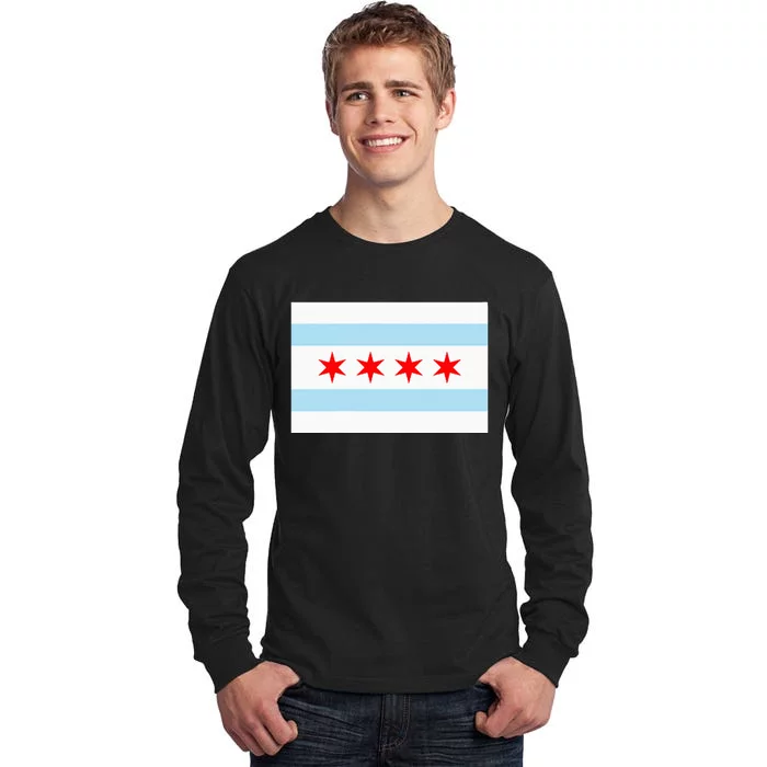 City Of Chicago Illinois Flag Windy City Tall Long Sleeve T-Shirt