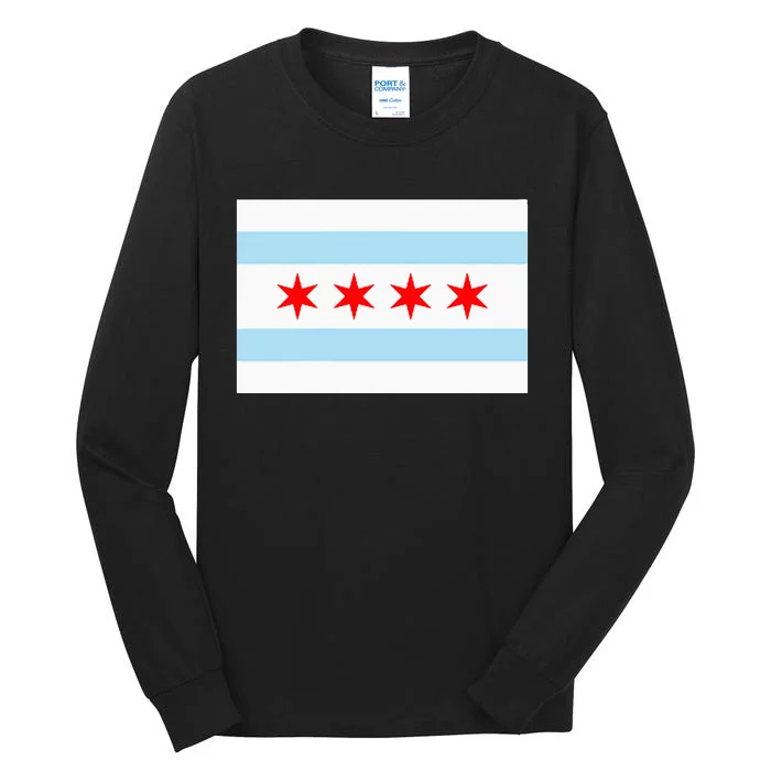 City Of Chicago Illinois Flag Windy City Tall Long Sleeve T-Shirt