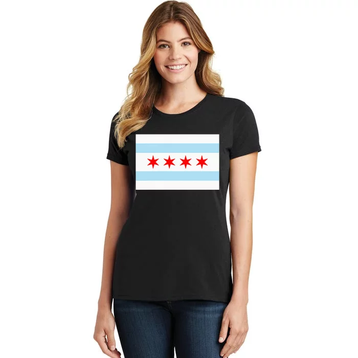 City Of Chicago Illinois Flag Windy City Women's T-Shirt