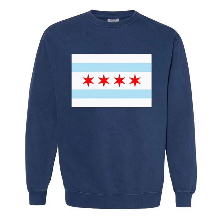 City Of Chicago Illinois Flag Windy City Garment-Dyed Sweatshirt