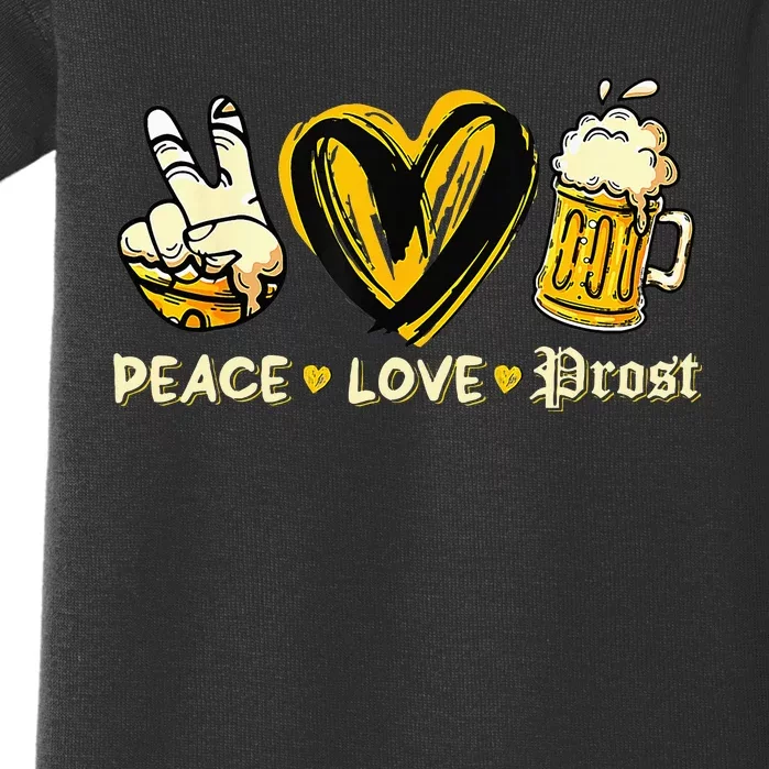 Cute Oktoberfest Costume Peace Love Prost Prost Oktoberfest Baby Bodysuit