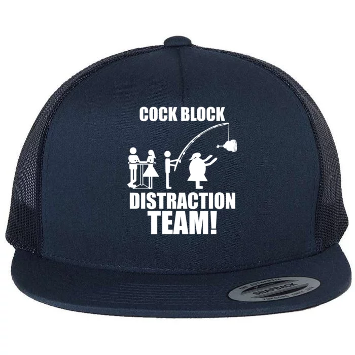 Cock Block Distraction Team Flat Bill Trucker Hat