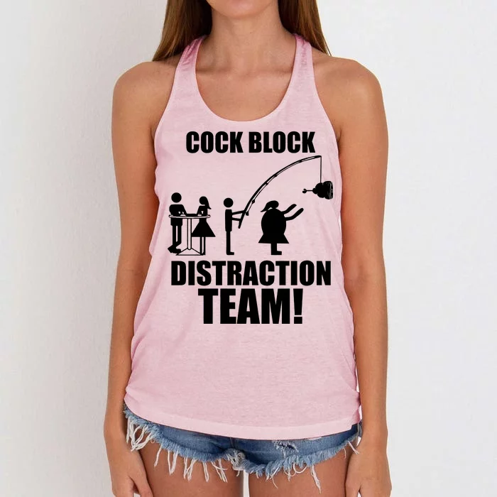 Cock Block Distraction Team Women's Knotted Racerback Tank