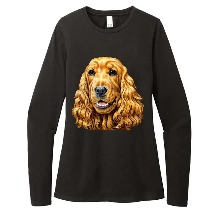 Cocker Spaniel Face Womens CVC Long Sleeve Shirt