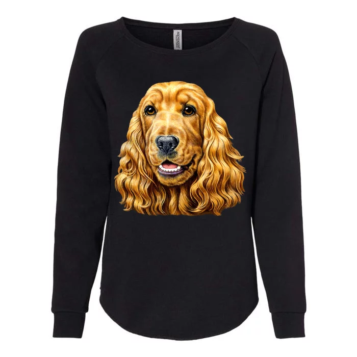 Cocker Spaniel Face Womens California Wash Sweatshirt